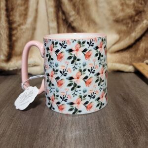 NWT Blue and pink flower floral coffee mug cup 10 strawberry street Bella